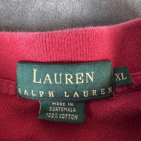 Lauren Ralph Lauren Mens  XL Red & Blue Striped Rugby Shirt Long Sleeve Polo - Picture 3 of 10